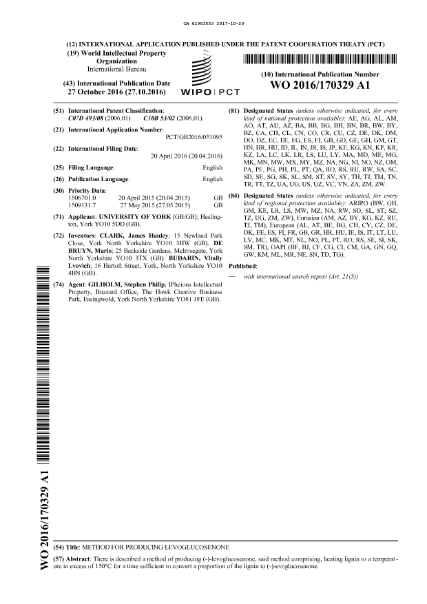Document de brevet canadien 2983553. Modification - Abrégé 20171020. Image 1 de 1