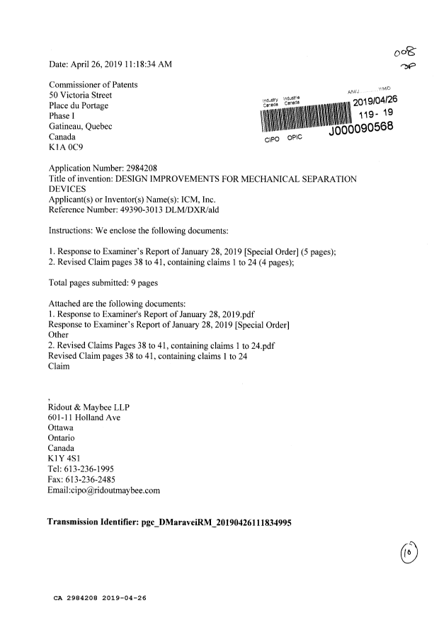 Canadian Patent Document 2984208. Amendment 20181226. Image 1 of 10