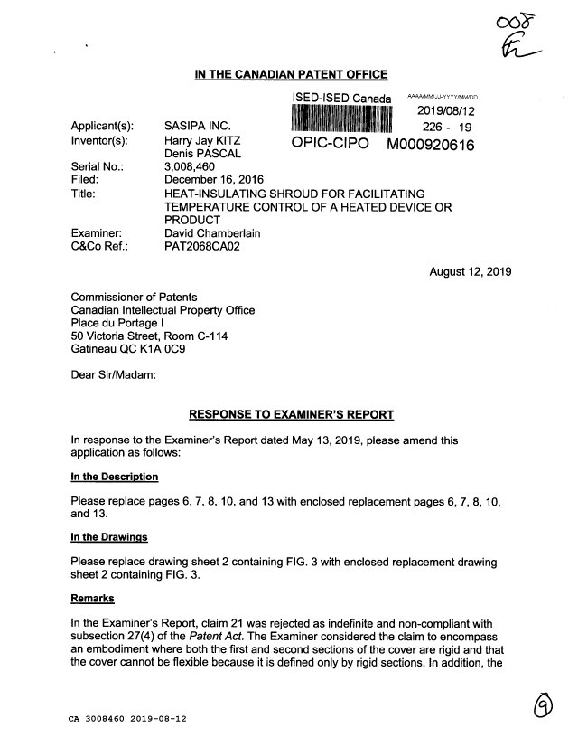 Canadian Patent Document 3008460. Amendment 20181212. Image 1 of 9