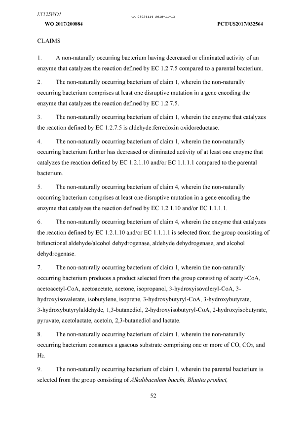 Document de brevet canadien 3024114. Revendications 20181113. Image 1 de 3