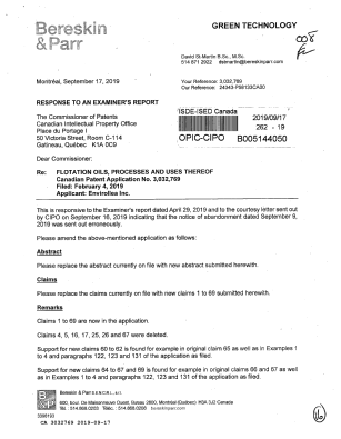 Document de brevet canadien 3032769. Modification 20181217. Image 1 de 16
