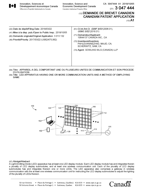 Document de brevet canadien 3047444. Page couverture 20190709. Image 1 de 1