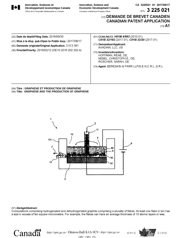 Canadian Patent Document 3225021. Cover Page 20240213. Image 1 of 1