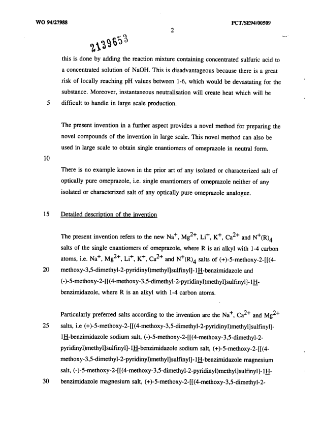 Canadian Patent Document 2139653. Description 19941208. Image 2 of 21