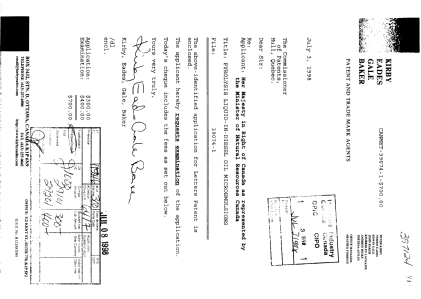 Document de brevet canadien 2242834. Cession 19971203. Image 1 de 4