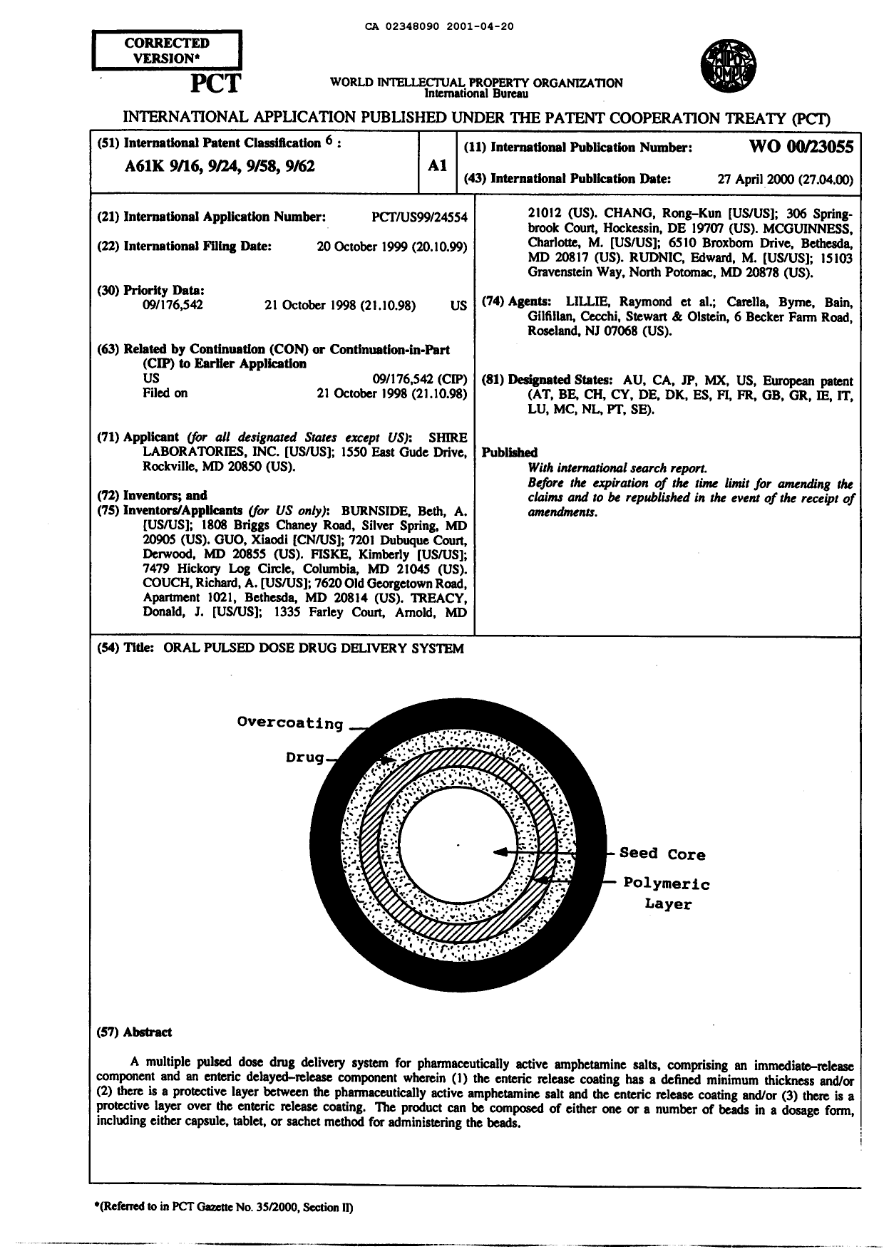 Canadian Patent Document 2348090. Abstract 20001220. Image 1 of 1
