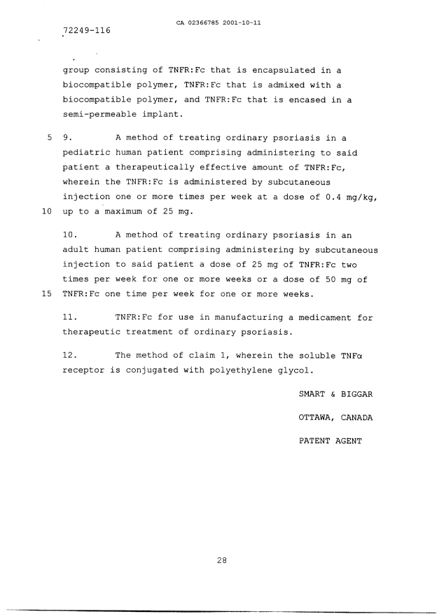 Canadian Patent Document 2366785. Prosecution-Amendment 20011011. Image 3 of 3