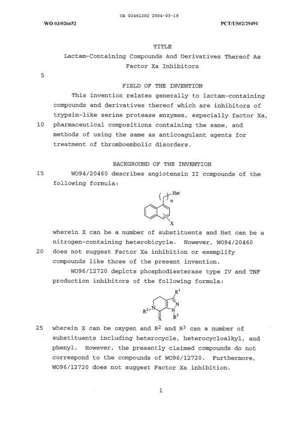 Canadian Patent Document 2461202. Description 20040319. Image 1 of 315