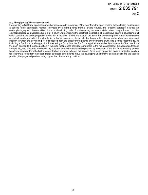 Document de brevet canadien 2635791. Page couverture 20130911. Image 2 de 2