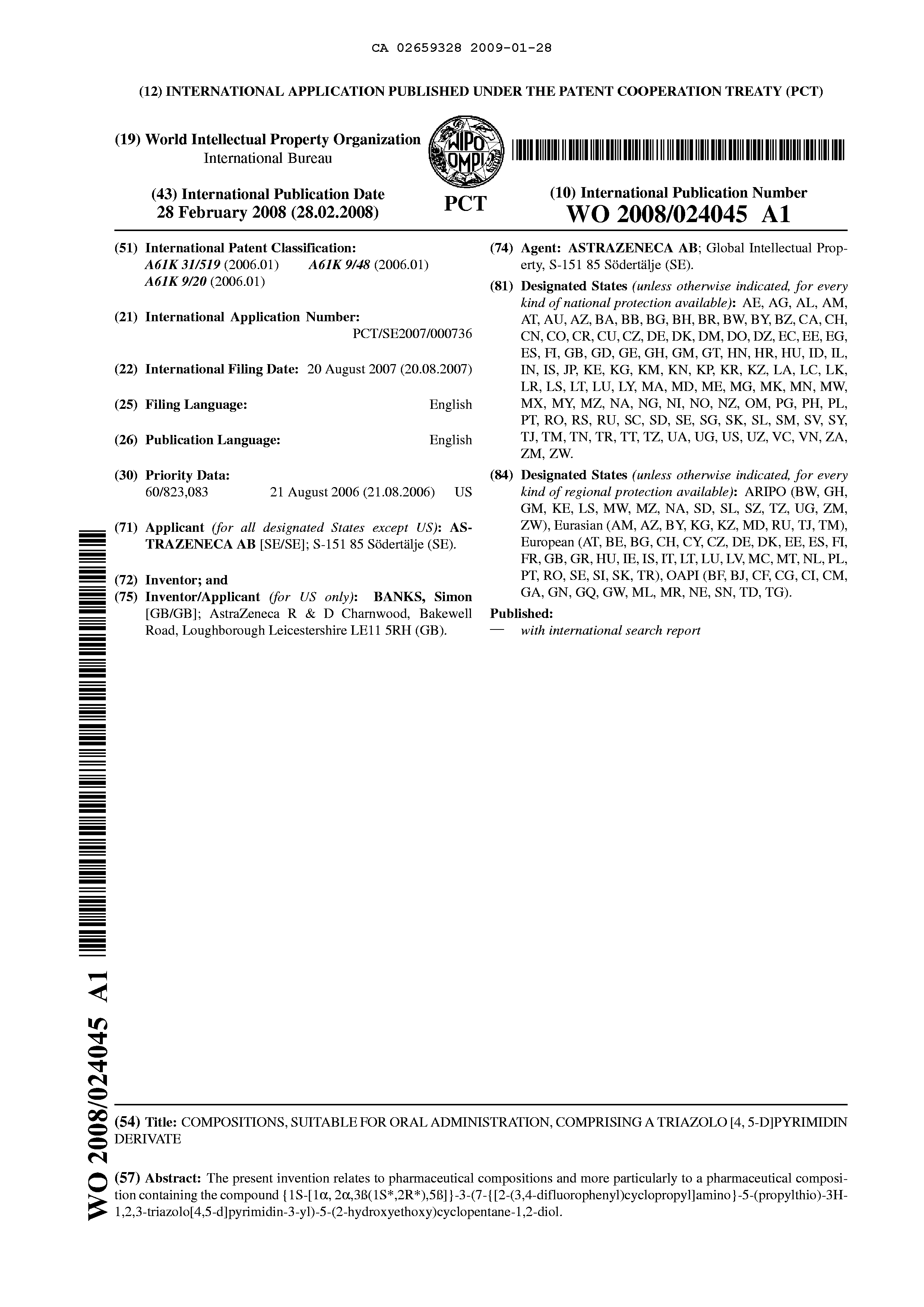 Document de brevet canadien 2659328. Abrégé 20081228. Image 1 de 1