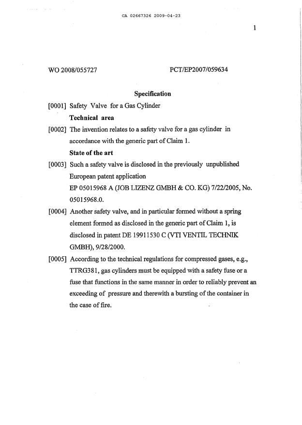 Canadian Patent Document 2667326. Description 20090423. Image 1 of 16