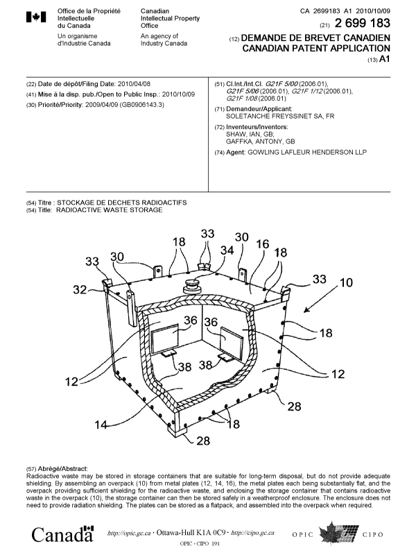 Document de brevet canadien 2699183. Page couverture 20100924. Image 1 de 1