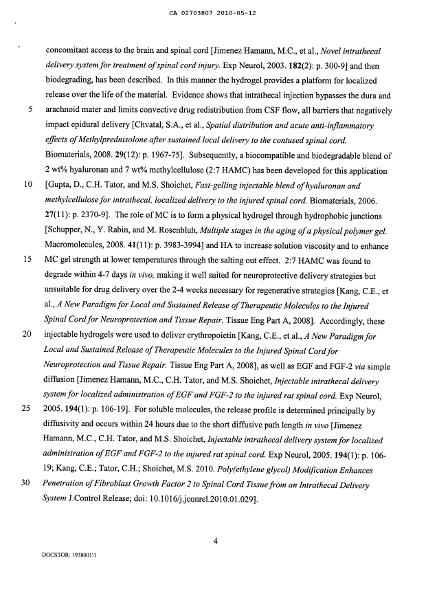 Document de brevet canadien 2703807. Description 20091212. Image 4 de 39