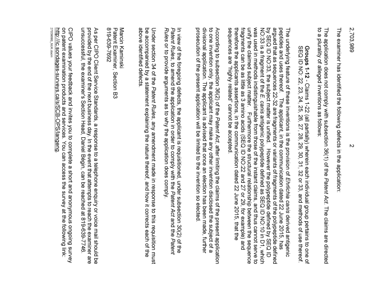 Document de brevet canadien 2703989. Demande d'examen 20160727. Image 2 de 3