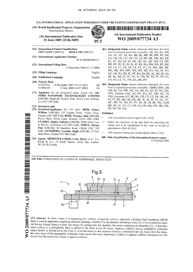 Canadian Patent Document 2708624. Abstract 20100609. Image 1 of 1