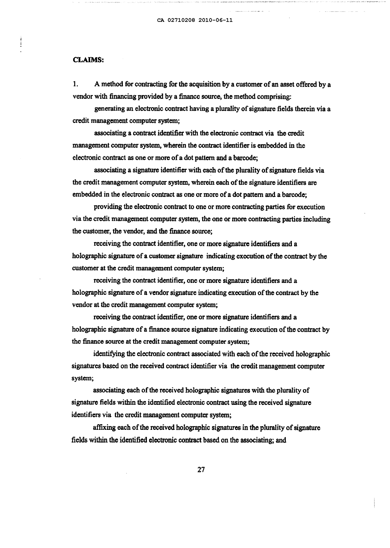 Canadian Patent Document 2710208. Prosecution-Amendment 20100611. Image 2 of 6