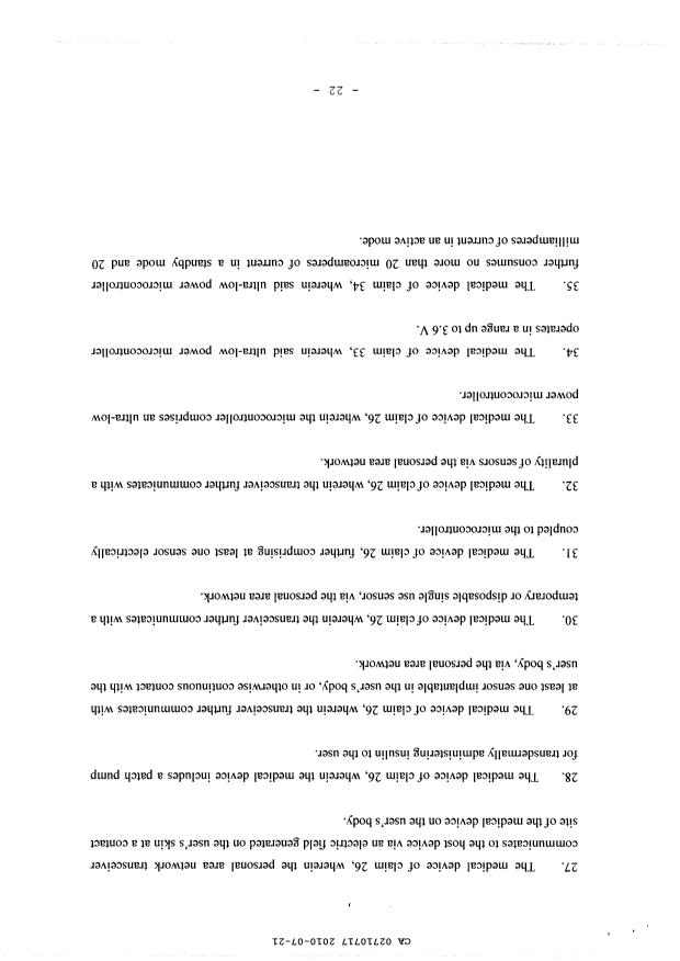 Document de brevet canadien 2710717. Revendications 20091221. Image 5 de 5