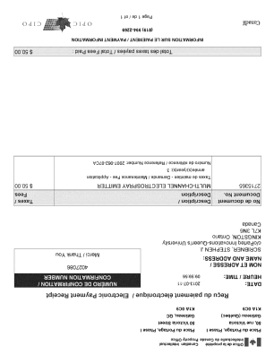 Document de brevet canadien 2715365. Taxes 20121211. Image 1 de 1