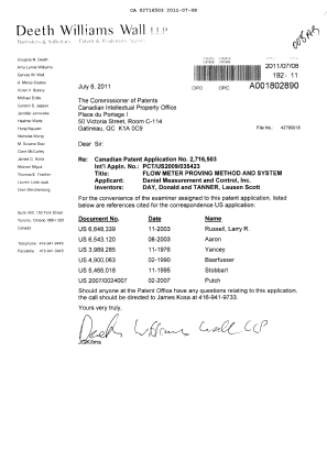 Document de brevet canadien 2716503. Poursuite-Amendment 20110708. Image 1 de 1