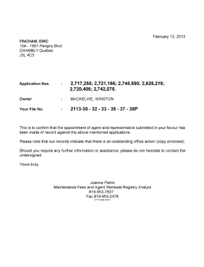 Document de brevet canadien 2717250. Correspondance 20121213. Image 1 de 1