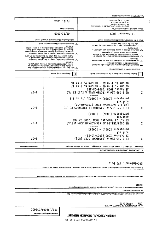 Document de brevet canadien 2718678. PCT 20091215. Image 1 de 12