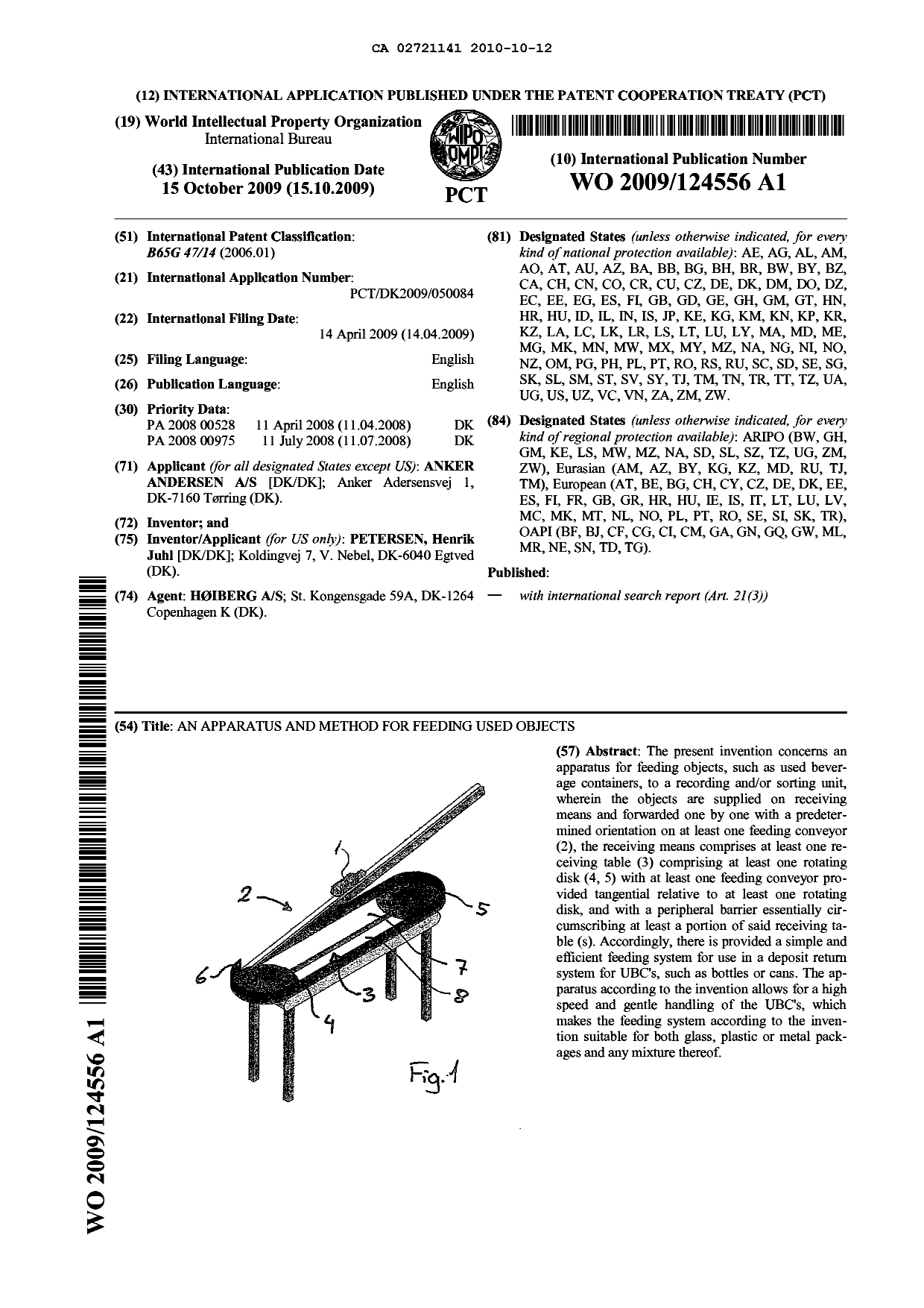 Document de brevet canadien 2721141. Abrégé 20091212. Image 1 de 1