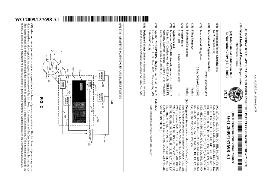 Document de brevet canadien 2723719. Abrégé 20101105. Image 1 de 1