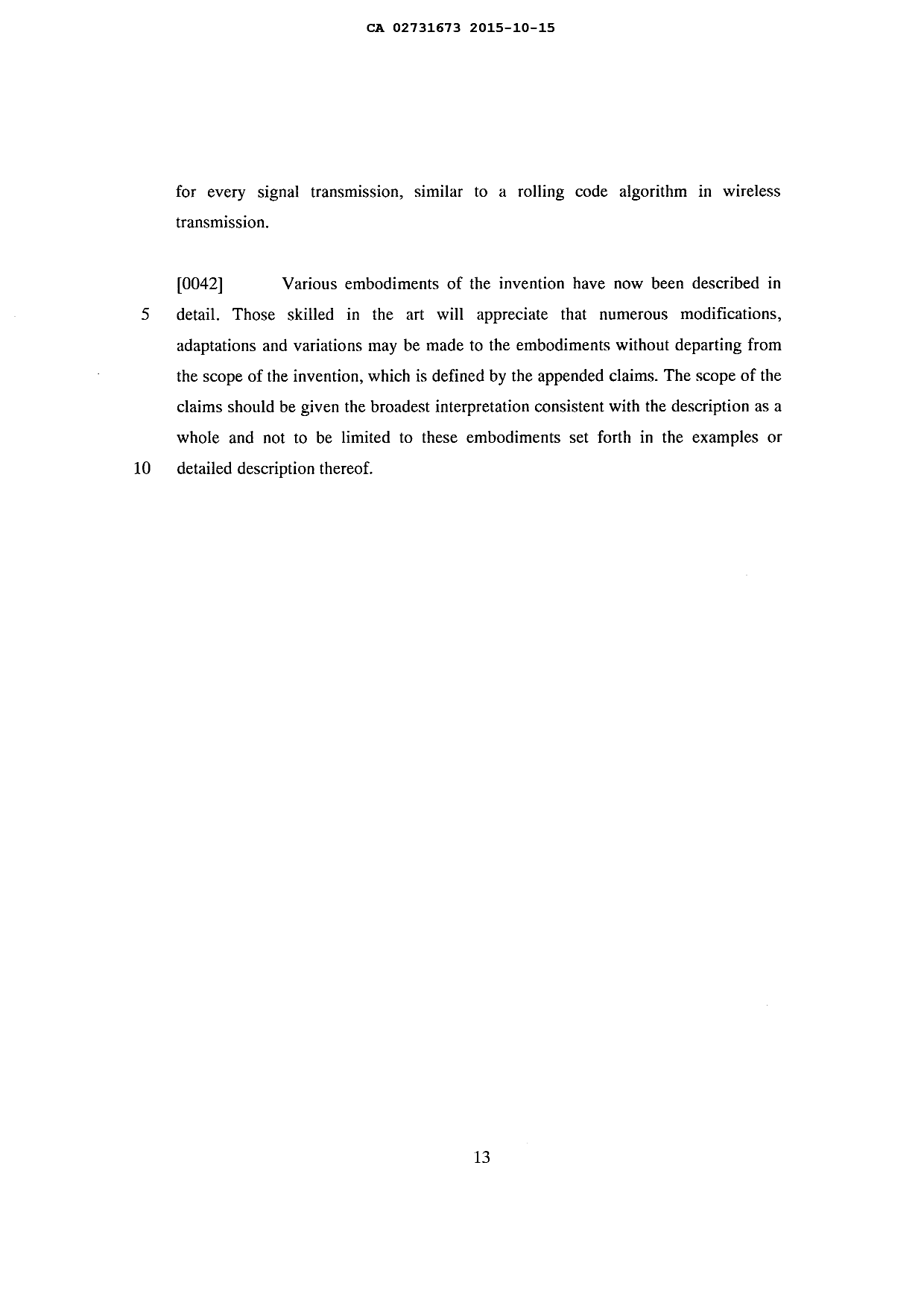 Canadian Patent Document 2731673. Description 20151015. Image 13 of 13