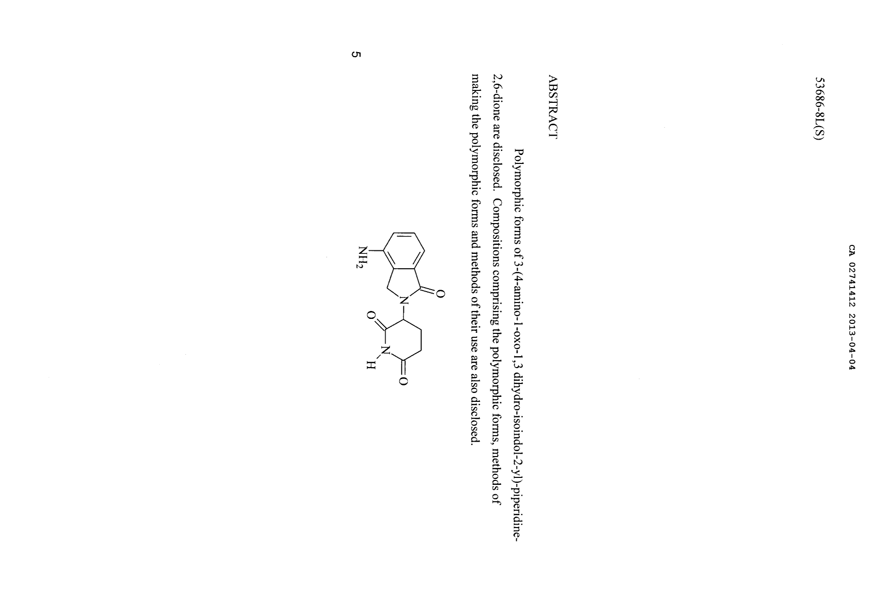 Document de brevet canadien 2741412. Abrégé 20121204. Image 1 de 1