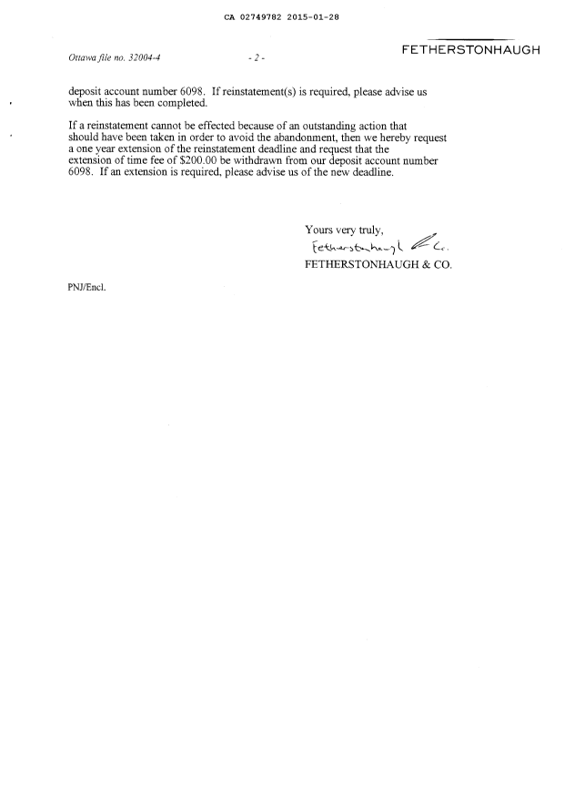 Document de brevet canadien 2749782. Poursuite-Amendment 20150128. Image 2 de 2