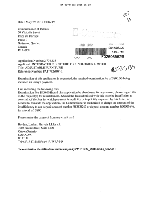 Document de brevet canadien 2774433. Poursuite-Amendment 20150529. Image 1 de 1