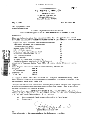 Document de brevet canadien 2780970. Cession 20120515. Image 1 de 5