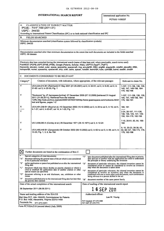 Document de brevet canadien 2789506. PCT 20120809. Image 1 de 54