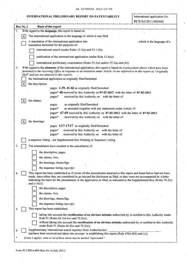 Document de brevet canadien 2795563. PCT 20121005. Image 2 de 21