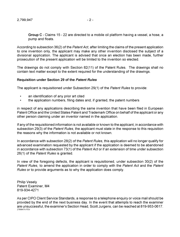 Document de brevet canadien 2799947. Poursuite-Amendment 20130909. Image 2 de 2