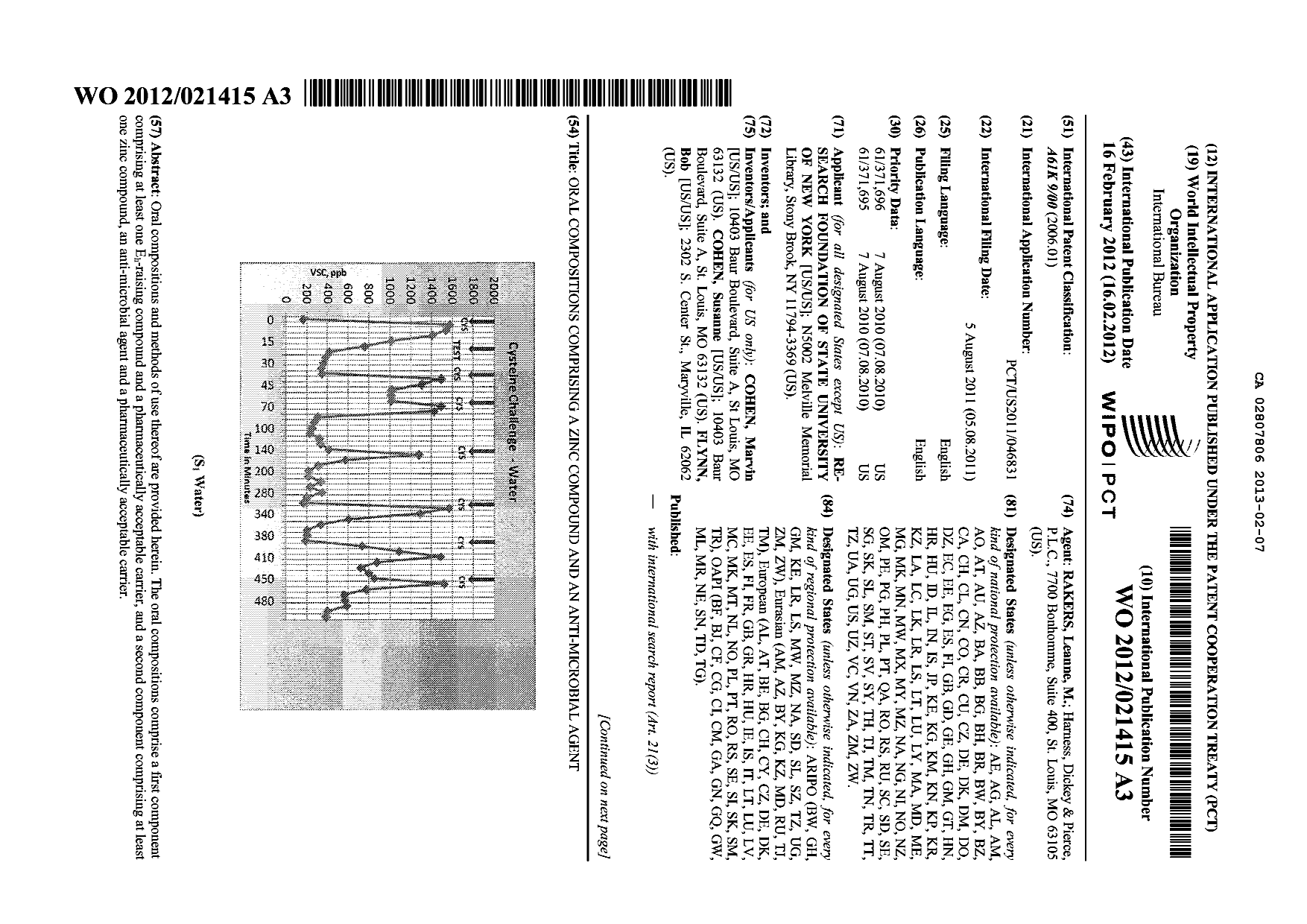 Document de brevet canadien 2807806. Abrégé 20130207. Image 1 de 2