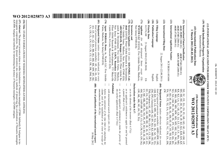 Document de brevet canadien 2808975. Abrégé 20130220. Image 1 de 1