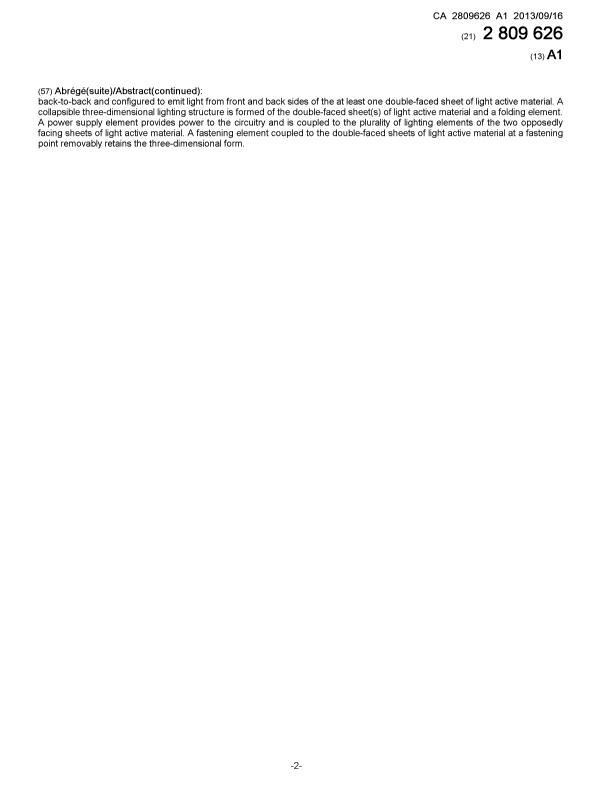Document de brevet canadien 2809626. Page couverture 20130923. Image 2 de 2