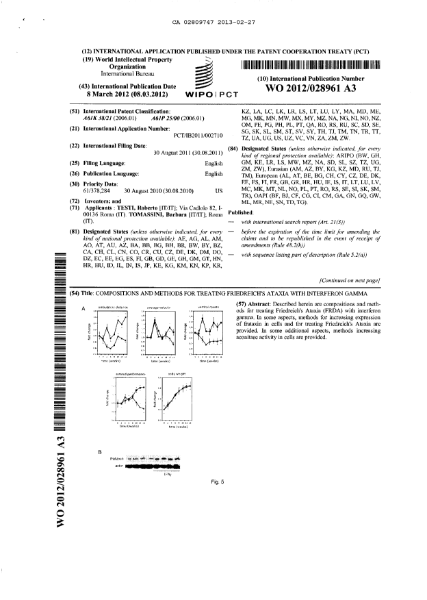 Canadian Patent Document 2809747. PCT 20130227. Image 1 of 10