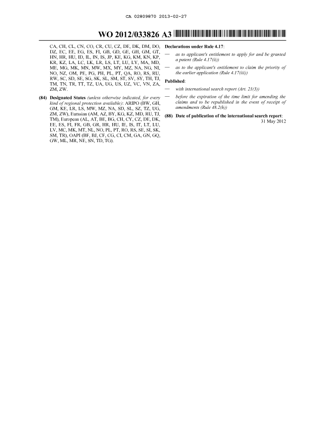 Document de brevet canadien 2809870. Abrégé 20130227. Image 2 de 2