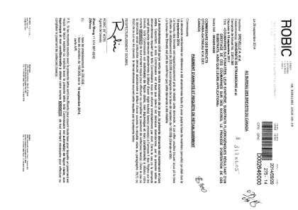 Canadian Patent Document 2811381. Fees 20131229. Image 1 of 1
