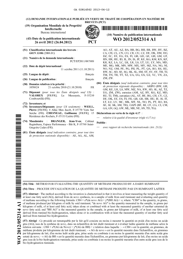 Document de brevet canadien 2814562. Abrégé 20130412. Image 1 de 1