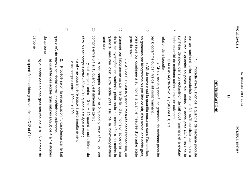 Document de brevet canadien 2814562. Revendications 20130412. Image 1 de 3