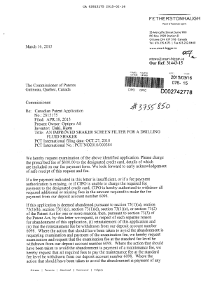Canadian Patent Document 2815175. Prosecution-Amendment 20141216. Image 1 of 2