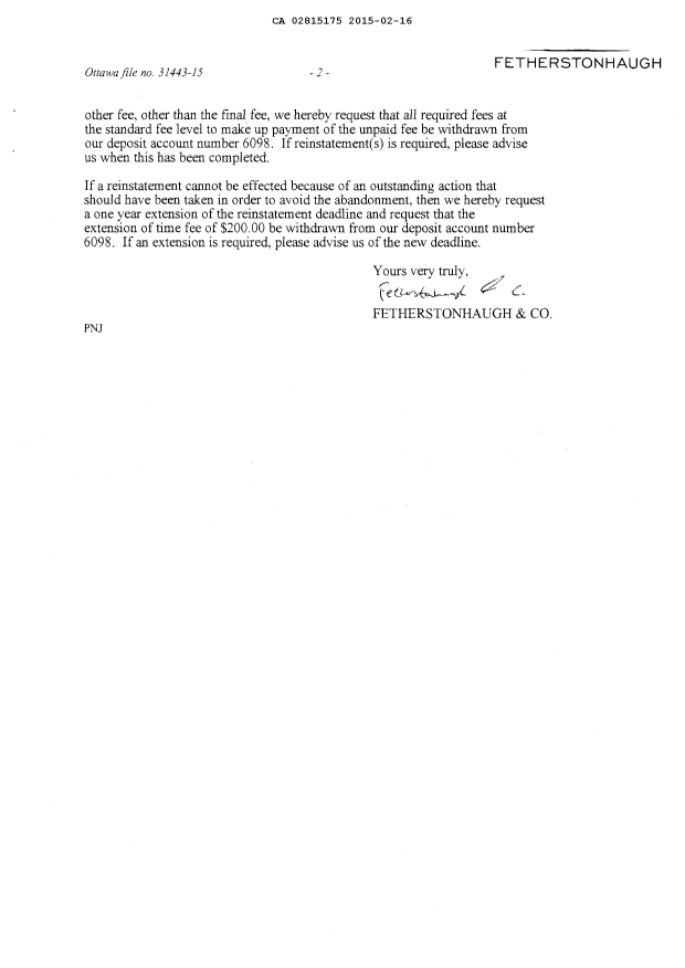 Canadian Patent Document 2815175. Prosecution-Amendment 20141216. Image 2 of 2