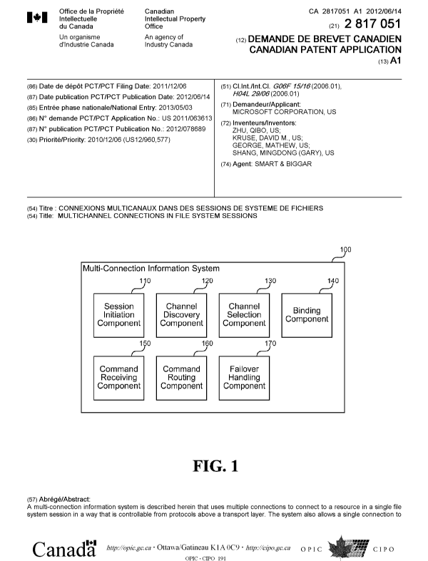 Document de brevet canadien 2817051. Page couverture 20130710. Image 1 de 2