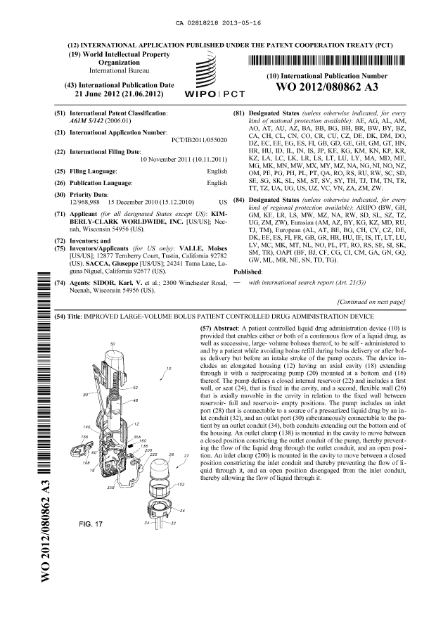 Document de brevet canadien 2818218. Abrégé 20130516. Image 1 de 2