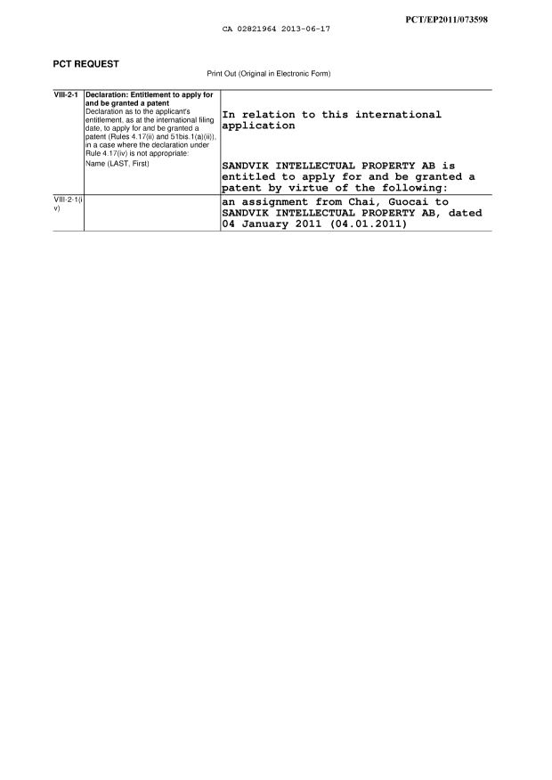 Canadian Patent Document 2821964. PCT 20130617. Image 9 of 9