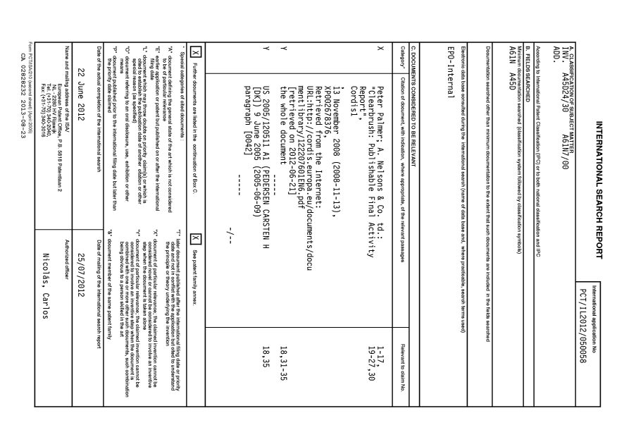 Document de brevet canadien 2828232. PCT 20130823. Image 1 de 10