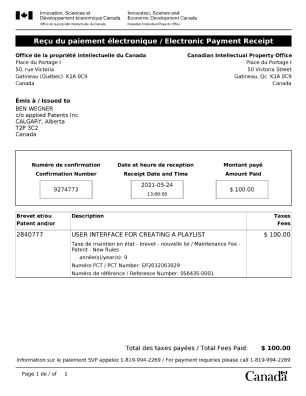Document de brevet canadien 2840777. Paiement de taxe périodique 20210524. Image 1 de 1